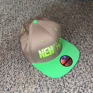 Neon New York hat with velcro strap